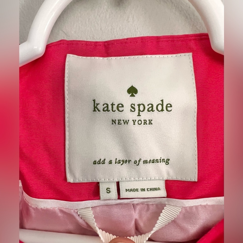 Kate Spade Dorothy Coat In Lollipop Red With Bow Jacket Size Small - Picture 4 of 7